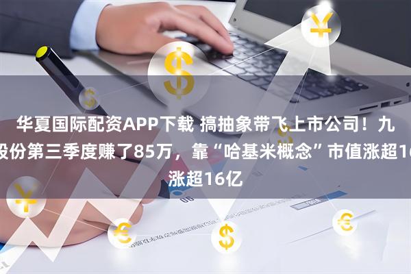华夏国际配资APP下载 搞抽象带飞上市公司！九阳股份第三季度赚了85万，靠“哈基米概念”市值涨超16亿